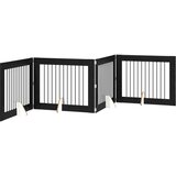  Vrata za pse z stojali 4 pcs Črni hrast 100 x 80 cm, (5000232708) | Shoptok.si