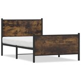 Furnova Kovinski posteljni okvir brez vzmetnice dimljen hrast 100x190cm, (21933913) | Shoptok.si