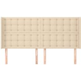 Vzglavje z ušesi krem 163x16x118/128 cm blago, (20954292) | Shoptok.si