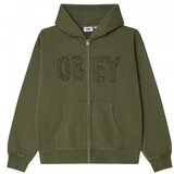 Obey Puloverji Hybrid faded zip hood Zelena Cene