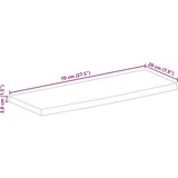 Stolna Mizna plošča 70x20x3,8 cm naraven rob trden robusten mangov les | Shoptok.si