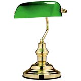 Globo Namizna svetilka Bankers Lamp (60 W, višina: 36 cm, E27, medenina) Cene