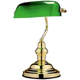 Globo Namizna svetilka Bankers Lamp (60 W, višina: 36 cm, E27, medenina)