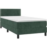 Box spring krevet s madracem tamnozeleni 90x200 cm baršunasti | shoptok.hr
