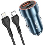 hoco. avtopolnilec Type C + USB QC3.0 Power Delivery 20W s kablom za iPhone Lightning 8-pin Z46A safirno modra Cene