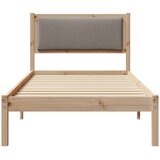 vidaXL Konstrukcija postelje Taupe 90 x 190 cm Masivno borovo les | Shoptok.si