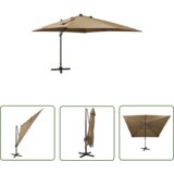  The Living Store Vrtni senčnik z LED lučkami taupe 300 cm - Previsni Senčnik, (21742910) Cene