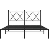  Metalni okvir za krevet s uzglavljem crni 140x190 cm | shoptok.hr