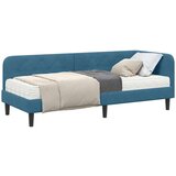 vidaXL Kotna postelja z vzmetnico z vzglavjem Modra 80 x 200 cm Žamet | Shoptok.si