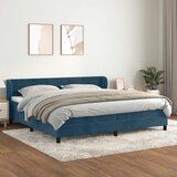 Krevet s oprugama i madracem tamnoplavi 200x200 cm baršunasti | shoptok.hr