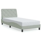vidaXL Posteljni okvir z vzglavjem svetlo siv 80x200 cm žamet | Shoptok.si