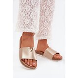Boto Women's Cork Platform Slippers With Decorative Detail Gold Vessira | Shoptok.si
