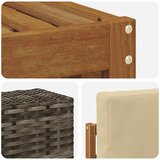  Set vanjskih sofa 5 kom. Prirodna i bež Čvrsto drvo akacije | shoptok.hr