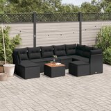 vidaXL 10-dijelni set vrtnih sofa s jastucima crni od poliratana | shoptok.hr