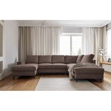 Miuform Smeđa sklopiva kutna garnitura od samta (s desnim kutom) Lofty Lilly – | shoptok.hr