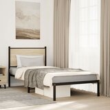 Maison Chic Kovinski Posteljni okvir - Enojna postelja - Postelja za odrasle brez vzmetnice sonoma hrast 90x190 cm, (21696207) | Shoptok.si