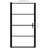 vidaXL Vrata za tuš motno kaljeno steklo 100x178 cm črna | Shoptok.si