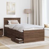 Krevet na dan Smeđi hrast i crna 75 x 190 cm Konstruirano drvo | Eponuda.com