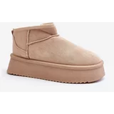 Kesi Beige women's snow boots Caliksa with thick soles