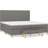 Krevet s oprugama i madracem tamnosivi 200 x 200 cm od tkanine | Eponuda.com