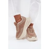 Boto Women's Sneakers With Zirconia And Sheep Fur Beige Zarika | Shoptok.si