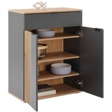 Mömax Komoda Clever, Barva Hrasta, Antracit | Shoptok.si