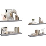  Plutajuće zidne police 4 kom sive 80 x 23,5 x 3,8 cm MDF | shoptok.hr