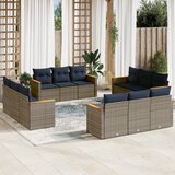  Vrtni set s jastucima, 12 dijelova, sivi poliratan | shoptok.hr