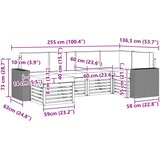  Set vanjskih sofa 6 kom. Prirodna i svjetlosiva Poliester 255 x 136,5 x 73 cm | shoptok.hr