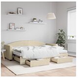 vidaXL Dnevni krevet na razvlačenje s ladicama krem 80x200 cm tkanina Cijene