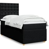 vidaXL Box spring postelja z vzmetnico črna 80x200 cm blago | Shoptok.si