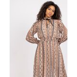 Italy Moda Dress-DHJ-SK-15177-1.04P-dark beige | Shoptok.si
