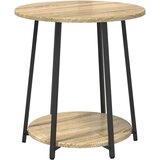  Set pomoćnih stolića s policom 2 pcs Sonoma hrast i crna | shoptok.hr