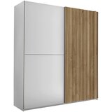 CARRYHOME omara z drsnimi vrati, bela, barve hrasta | Shoptok.si