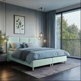 CARRYHOME postelja z vzmetnico 180 cm x 200 cm , tekstil turkizna | Shoptok.si