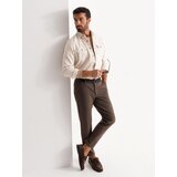 Ombre Men's REGULAR FIT cotton shirt with buttoned pockets - cream | shoptok.hr