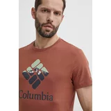 Columbia Bombažna kratka majica rdeča barva