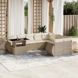 vidaXL 10-dijelni set vrtnih sofa s jastucima bež od poliratana | shoptok.hr