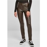 UC Ladies Ladies Mid Waist Synthetic Leather Pants brown Cijene