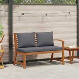  Vrtna klupa s tamnosivim jastucima 114,5 cm od bagremovog drva | shoptok.hr