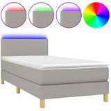 Maison Chic Box spring postelja - Vzmetna postelja z vzmetnico LED svetlo siva 90x200 cm blago SL9202, (21900621) Cene
