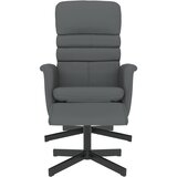  Naslonjač od umjetne kože s osloncem za noge sivi | Eponuda.com