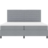  Postelja s pomičnim dnom z vzmetnico svetlo siva 200x200 cm tkanina, (22083570) | Shoptok.si