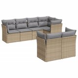  The Living Store Vrtna sedežna garnitura 7-delna z blazinami bež poli ratan - Vrtna Sedežna Garniture, (21453128) | Shoptok.si