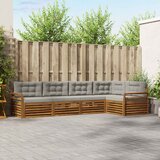  Set vanjskih sofa 5 kom. Prirodna i svijetlo siva Smeđa 329 x 170,5 x 73 cm | shoptok.hr