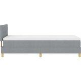 vidaXL Postelja boxspring z vzmetnico Svetlo siva 90 x 190 cm blago | Shoptok.si