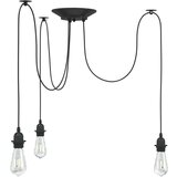 vidaXL obesek svetilka s 3 nosilci E27 Črna kovina | Shoptok.si