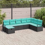  Set sofe 8 kom. Crna poliratan 287 x 177 x 85 cm | shoptok.hr