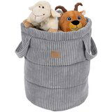 MeowBaby Siva platnena košara za igračke za djecu ø 39x50 cm - | shoptok.hr