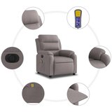  Električni masažni naslonjač od tkanine smeđesivi | shoptok.hr